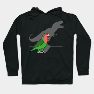 T-Rex Shadow Rosy faced Green Lovebird Hoodie